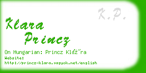 klara princz business card